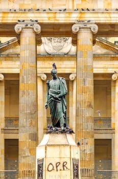 Statue of Simon Bolivar in the Plaza de Bolivar in Bogota, Colombia
