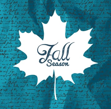 Autumn Fall season text maple leaf shape with hand written background. EPS10 file with transparency for easy editing.