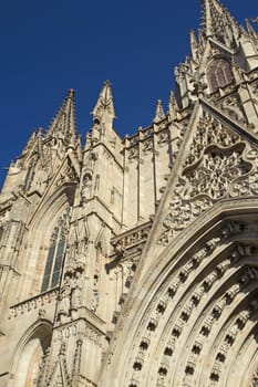 View of Gothic Barcelona Cathedral (Barcelona, Catalunya, Spain)
