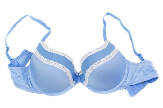 Blue bra isolated on white background