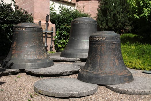 Old church bells of the monastery church in Blomberg