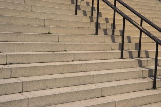 Stairs with banisters