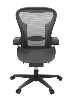 Gray office chair isolated on white background