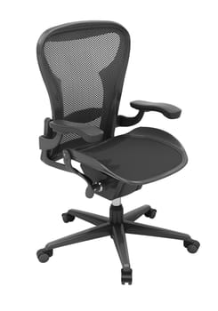 Gray office chair isolated on white background