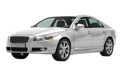 A contemporary luxury car isolated on a white  background