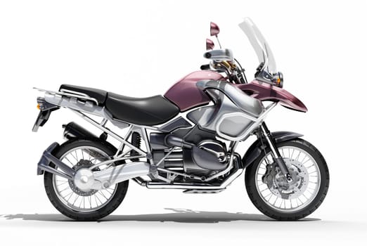 Dual-sports motorcycle close-up on a light background