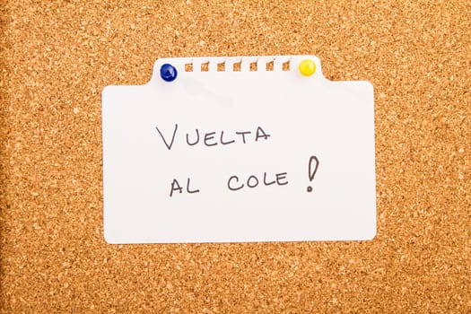 Cork board with a note..
