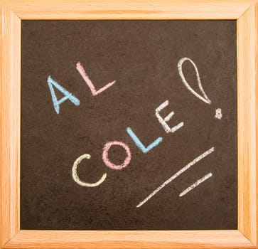 Blackboard with a wooden frame, isolated.