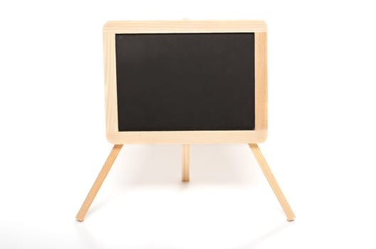 Black slate with wooden frame on white background