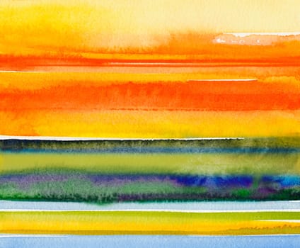 Watercolor Abstract Pattern Stripes - Sky Landscape Abstract