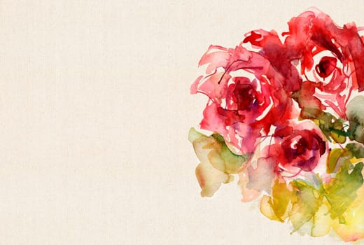 Rose Watercolor Card