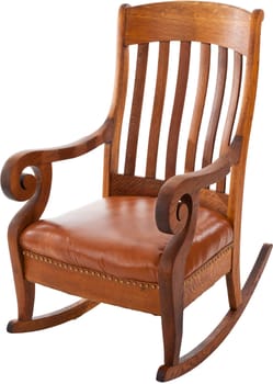 Antique Rocking Chair isolated on white background