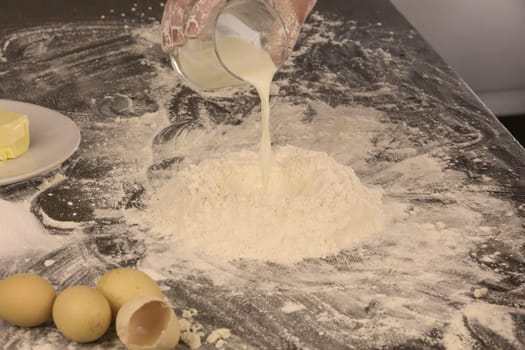Preparation of a dough for baking