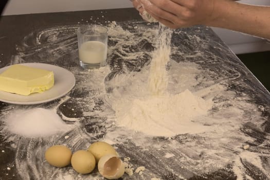 Preparation of a dough for baking