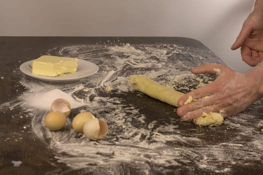Preparation of a dough for baking