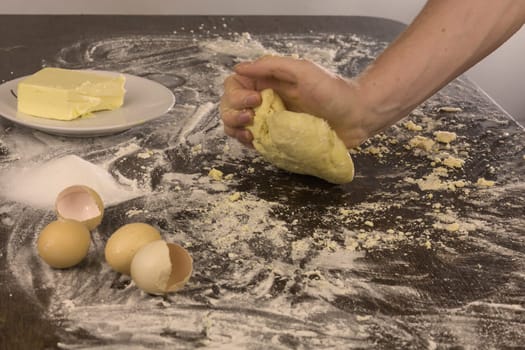 Preparation of a dough for baking