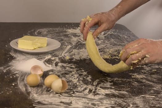 Preparation of a dough for baking