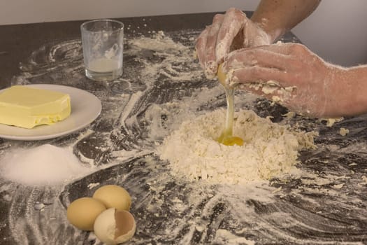 Preparation of a dough for baking