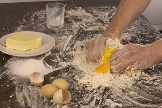 Preparation of a dough for baking