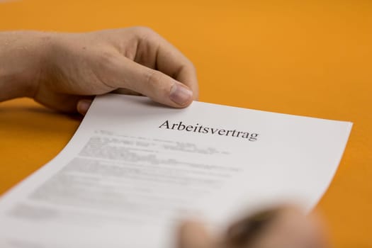 An employment contract is signed
