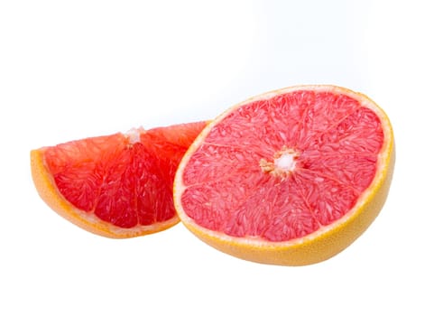 ripe grapefruits isolated on white background