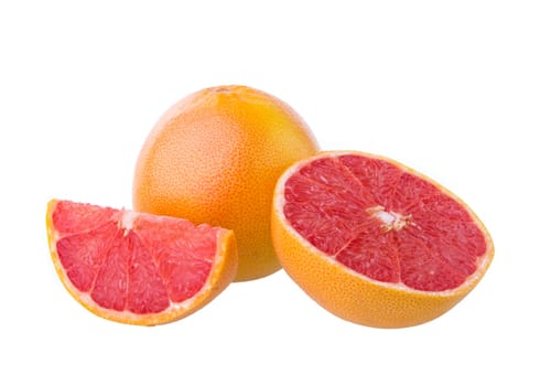 ripe grapefruits isolated on white background