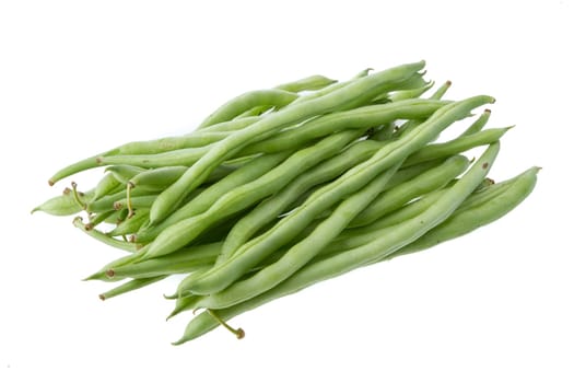 Green beans isolated on a white background.
