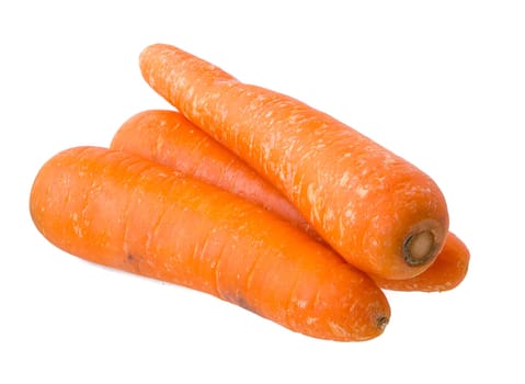 fresh carrots isolated on white background