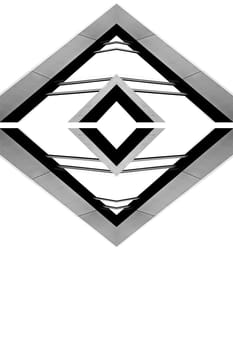 The abstract photograph of a corner of a house,which was mirrored.
