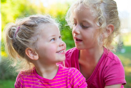 Two Girls in Pink