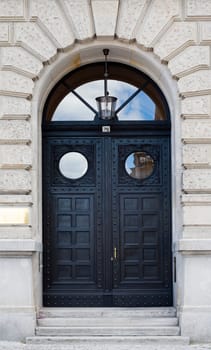 Big wooden door in Berlin.