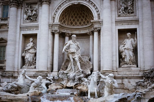 Beautiful travel photo with Trevi fountain in Rome