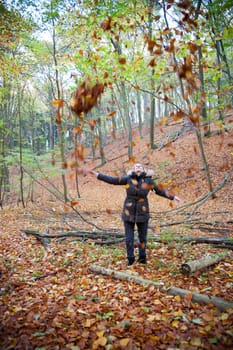 Woman in the Autumn Forest