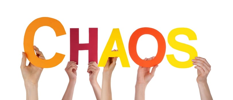 Many People Holding the Word Chaos, Isolated
