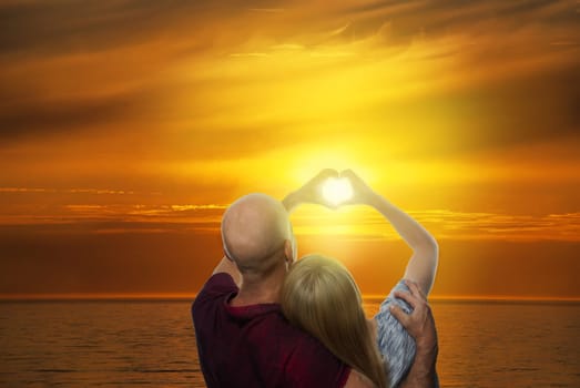 A Golden Sunset Above the Sea