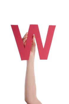 A Hand With a Red W in It, Isolated