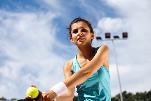Woman playing tennis