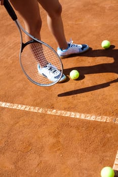 Young woman playing tennis