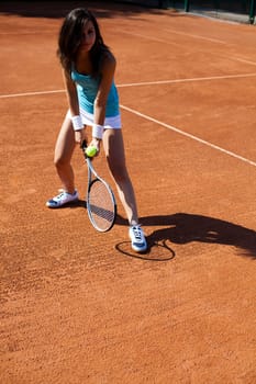 Woman playing tennis