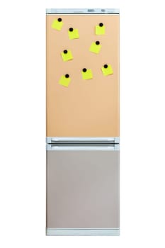 Modern fridge clipping on white