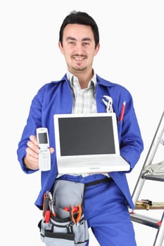craftsman with his equipment