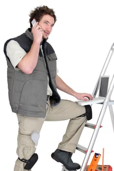 Tradesman posing with his tools