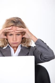 Businesswoman looking confused