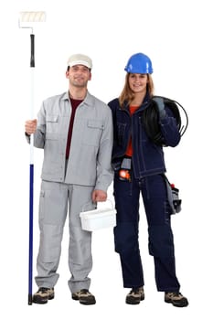 Male decorator female electrician
