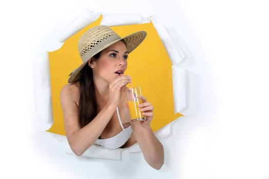 Woman with orange juice