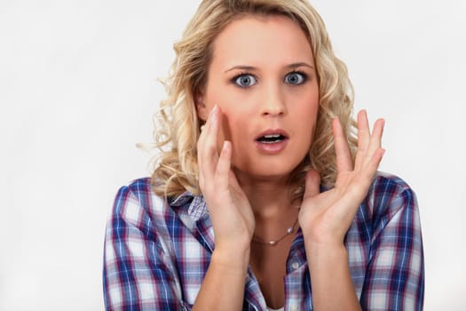 woman having a big surprise