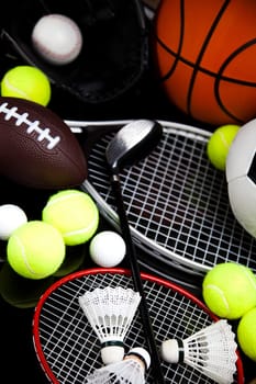 Group of sports equipment