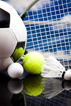 Group of sports equipment