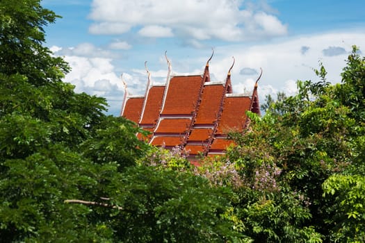 Buddhist temple,architecture from the gable in the forest