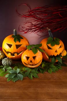 Funny face pumpkin, Halloween